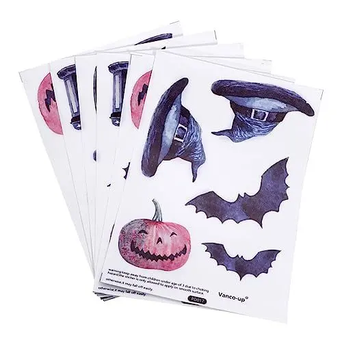 Produktbild: Homoyoyo 6St Halloween-Aufkleber Jack o Halloween-Dekorationen Aufzug halloween wanddeko halloween dekoration wandbilder Hintergrund Kürbisaufkleber wasserfeste Tapete Haushalt