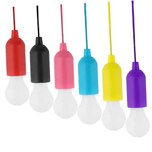 Produktbild: Homoyoyo 6 Stk Batteriebirnen Zubehör für Spielhäuser LED-Schnurlicht LED-Glühbirne Campinglaterne Campingzubehör hängendes LED-Licht Schnur Licht ziehen Die Glühbirne Kordelzug Lagerfeuer