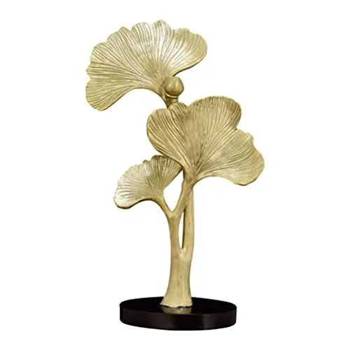 Produktbild: Homoyoyo Blatt Deko Figur Dekoobjekte Ginkgo Goldene Blätter Dekoration mit Sockel Desktop Mittelstücke Ornament Simulation Skulptur Kunst Statue Wohnzimmer Schlafzimmer Deko Objekt