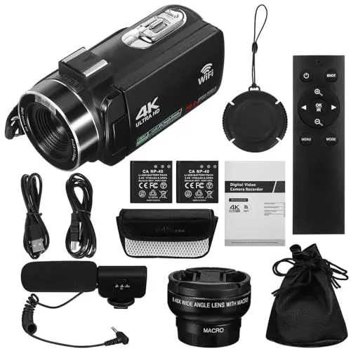 Produktbild: Homoyoyo Digitale Videokamera Videoaufzeichnungskamera Digitale Vlogging-Kamera Videoinspektionskamera Videorecorder 1700 Mah Akku WLAN