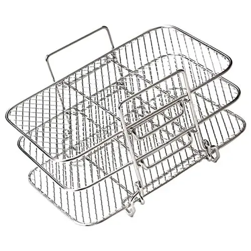 Produktbild: Homoyoyo Dreilagiger Dampfgrill Zubehör für Heißluftfritteusen Regale aus Drahtgestell Dörrschalen edelstahlrost handwäsche grill zubehör Obsttrockner Dörrständer Edelstahl 304 Silver