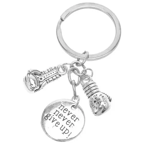 Produktbild: Homoyoyo Boxhandschuh-Schlüsselanhänger aus Edelstahl - Motivationsgeschenk für Kampfsport-Fans - Kreativer Schmuckanhänger für Schlüsselbund, Taschen, Rucksack (Geschenkidee zu Weihnachten, Geburtsta