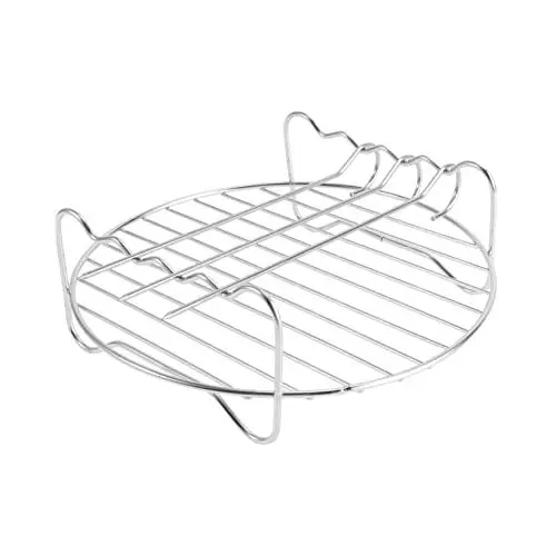 Produktbild: Homoyoyo Edelstahlgrill Kochrost Airfryer-rack Mit Grillrost Für Heißluftfritteuse Hochwertiges Grillregal Für Langlebige Nutzung Für Mehrere Grills Gleichzeitig