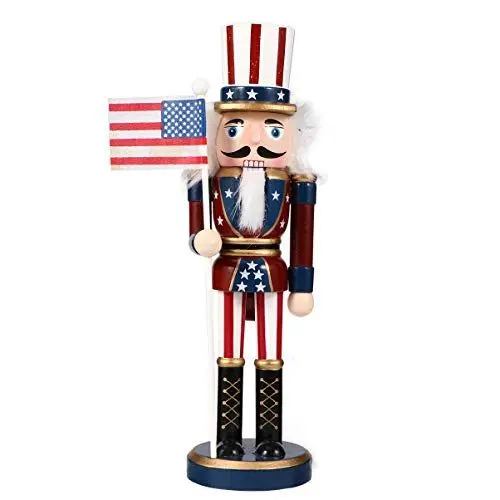 Produktbild: Homoyoyo Holz Nussknacker Weihnachten Ornament Nussknacker Soldat Figuren 9. 8 Klassische Hängen Puppen Anhänger für Regale Tisch Hause Baum Decor (Stil 2)