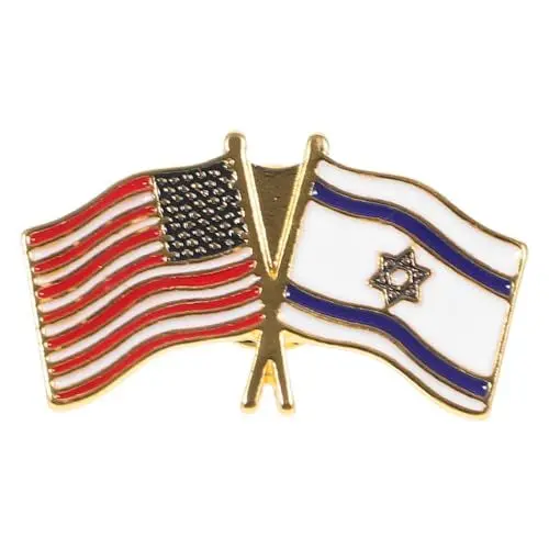 Produktbild: Homoyoyo Israel-flagge Und Us-flagge Brosche Metall-abzeichen Für Patriotische Anlässe Anstecknadel Für Kleidung Hüte Und Taschen Souvenir Für Feiern Und Versammlungen