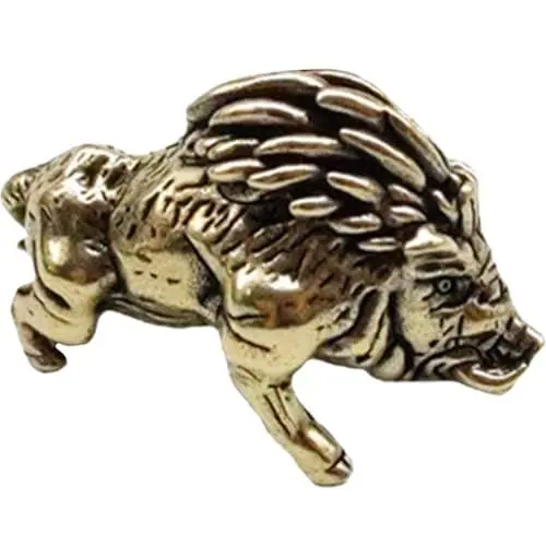 Produktbild: Homoyoyo Messing Eber Wildschwein Tierfigur Messing- -statue Tierfigur Messing Chinesische Feng Shui Wildschwein-Ornament Tierkreiszeichen - -skulptur -tierstatue Schweinchen