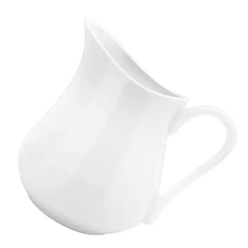 Produktbild: Homoyoyo Milchkännchen Porzellan 250ml - Klassische Milchkanne Für Kaffee Und Tee - Elegantes Design Ideal Zum Servieren Von Milch Sahne Oder Saucen Stabil Und Stilvoll