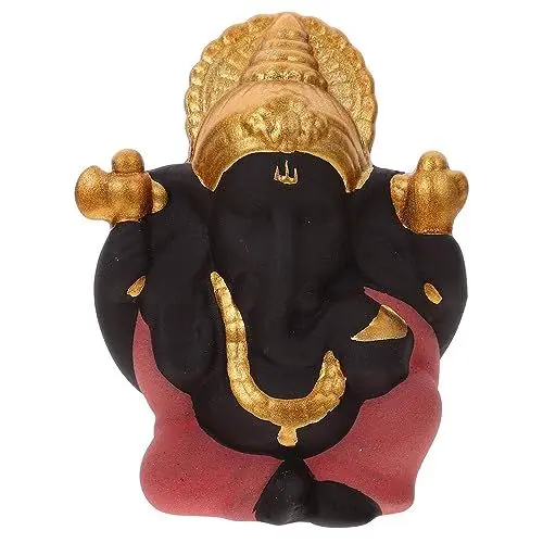 Produktbild: Homoyoyo Mini-Ganesha-Statue Ganesha-Herr des Erfolgs Skulptur Kleine Ganesha-Figur Ganesha-Teehaustier Poly-Marmor-Idol Fengshui-Ornament Für Das Armaturenbrett des Rot