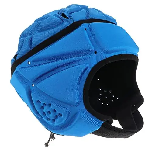 Produktbild: Homoyoyo Rugby Helm Für Und Erwachsene – Schutzhelm - Weiche Schale - Ideal Für Rugby Fußball Und Sportarten Mit Kopfgefährdung in Blau Mit Flaggen Design