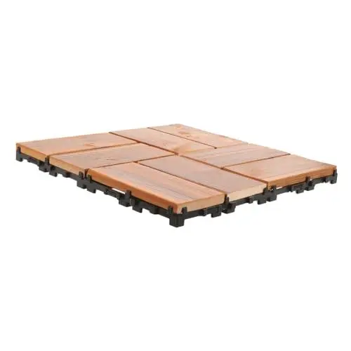 Produktbild: Homoyoyo Terrassenblöcke aus Fliesen für den Außenbereich ineinandergreifende terrassenfliesen im freien Fliesen für Außengehweg Bodenbelag für die Außenterrasse Karbonisiertes Holz Deck