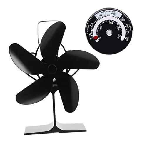 Produktbild: Homoyoyo Leiser Herdventilator 5 Aluminium Wärmebetriebener Warmluftventilator für Den Kamin Keine Externe Stromversorgung