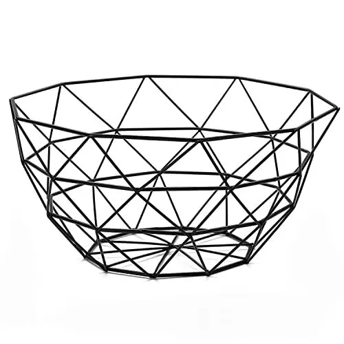 Produktbild: HOMQUEN Obstkorb, Obstschale, Obstkorb Aus Metalldraht Für Die Küche, Obstschale Für Küchentheke, Korb Für Obst, Gemüse, Brot, Snacks, Küchenhelfer (Quadratisch Hoch, Schwarz)