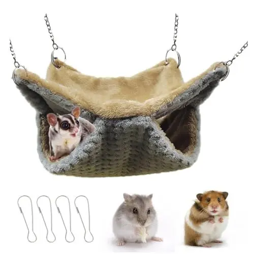 Produktbild: Homrich Meerschweinchen Hängematte,Schlafmatte für Kleintiere Haustierkäfig Zubehör für Chinchilla,Frettchen,Ratten,Hamster,Rennmaus,Schläfer Bett Spielzeug,34 * 34cm