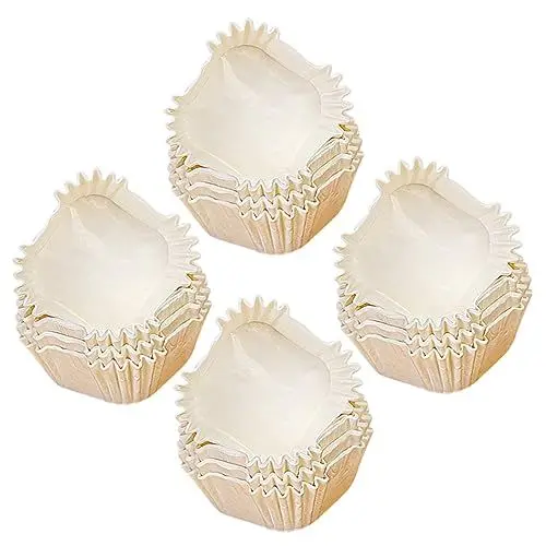 Produktbild: HOMSFOU 1000 Stück Muffins Leere Cupcake-Förmchen Backförmchen Für Cupcakes Muffinförmchen Halter Backzubehör Backpapier Kuchenpapier Kuchenbecher Quadratisch Weiß