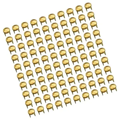 Produktbild: HOMSFOU 100 Stück DIY Messing Nieten Hexagon Krallen Spikes für Punk Schuhe Gürtel und Bekleidungsdekor Stilvolle Accessoires für Basteln