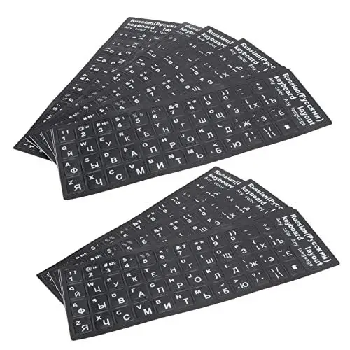 Produktbild: HOMSFOU 10stücke Russische Tastatur Aufkleber PVC Tastaturschutz Für Pc Laptop Einfache Anwendung Ohne Kleber Für Zuhause Büro Und Schule