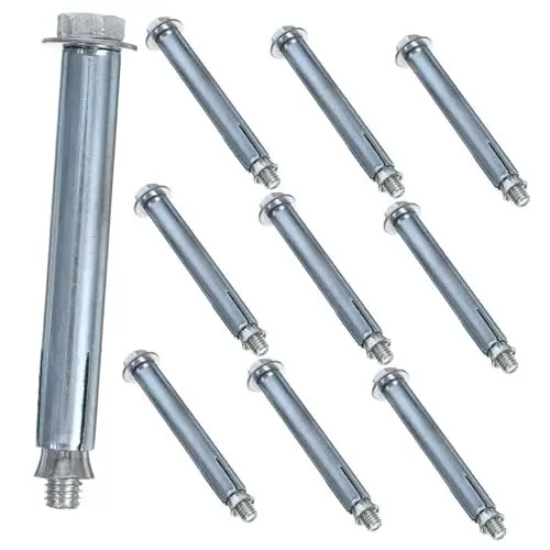 Produktbild: HOMSFOU 10 Stück Bodenverriegelungsschrauben Dehndübel Für Wand Speeds Bumps Dehnschrauben Dehnanker Robuste Wanddübel Speeds Bumps Befestigungselemente Ziegelbolzen Silber Q235