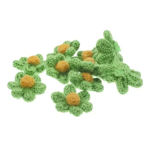 Produktbild: HOMSFOU 10 Stück kleiner Blumenbeet bunt Flecken Rosen Verzierungen Stickerei Applikation nähen Kleiderdekore DIY-Aufnäher zum Aufnähen DIY -Kleidungsstück dekorative Nähflicken Garn Green