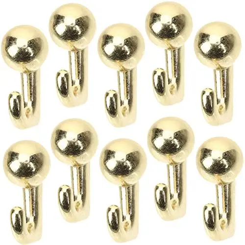 Produktbild: HOMSFOU 10st Hakennagel Aus Metall Abstellhaken Zum Aufhängen Wandhaken Band Hängend Verriegelung Drücken S Haken Zum Aufhängen Doppelt Schnalle Schwere Spiegelhaken Zinklegierung Golden