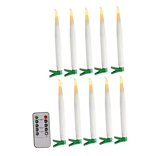 Produktbild: HOMSFOU 10stücke Weihnachtskerzen Mit Klammer Flammenlose Sichere Und Langlebige Elektrische Kerzen Für Weihnachtsbaum Und Festliche Dekoration Warmweißes Licht Ohne Batterie