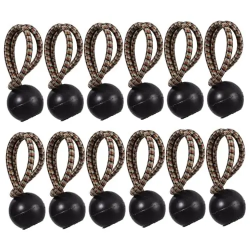 Produktbild: HOMSFOU 12St Gepäckseilgurt Elastisches Seil Zeltseil Zeltgurt mehrzweckseil Zeltleine elastische Bindeseile Planen-Bungees Haushaltsseil Outdoor-Campingseil Bungee-Seile Polyester