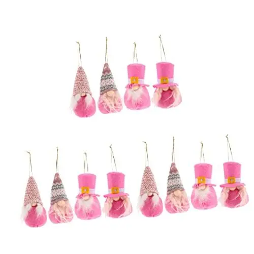 Produktbild: HOMSFOU 12 STK Waldmann-Ornamente Weihnachtsbaum Hängende Ornamente Gnom Plüschpuppe Handgefertigter Schwedischer Tomte Weihnachtsschmuck Drehleier Anhänger Plüsch + Vliesstoff Hochzeit