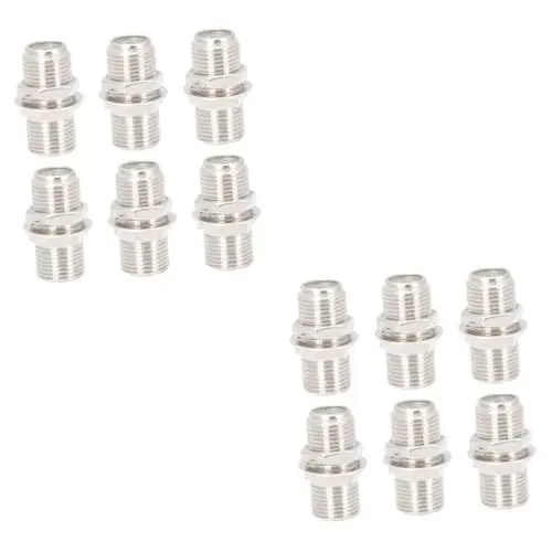 Produktbild: HOMSFOU 12 Sätze TV-Stoßverbindung Stecker für Steckdosen rg6- Aufbewahrung von Stickereien f-Stecker tv Kabel stecker koaxial Antenne Verlängerungskabel Verbinder Adapter Metall