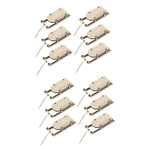 Produktbild: HOMSFOU 12 Stück Schlitten Bürodekoration Miniaturdekoration Holztisch Schlittendekoration Miniaturbäume Zum Basteln Miniaturschlitten Weihnachtsschlitten Holzschlitten
