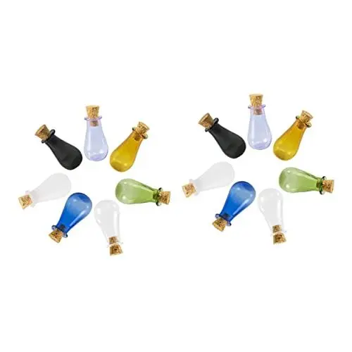 Produktbild: HOMSFOU 14 STK Treibende Flasche Klare Rum-miniflaschen Driftflasche Wünschen Dekorative Kleine Fläschchen Süßes Fläschchen Mit Korken Leere Gläser Lebensmittelflasche Mit Deckel Glas