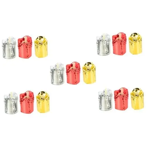 Produktbild: HOMSFOU 15 Stück Elektronische LED Kerze Flackernde Halloween Kerze Batteriebetriebene Lichter Votivkerzen Osterdekoration Flammenlose Votiv Teelichter LED Kerzenlampe Flammenlose