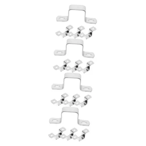Produktbild: HOMSFOU 16 Stk Schnalle Aus Vierkantrohr Stützklemme Halterung Für Rohrschelle Halterungen Pvc-clips Vierkantrohrschellen Klipst Schlauchhalter U Klemmen U Rostfreier Stahl