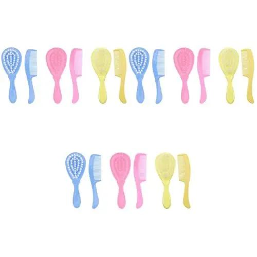Produktbild: HOMSFOU 18 Stück 3 Sätze Kinderkamm Babyhaarbürste Baby-Badehaarbürste Baby-Po-Windelcreme-Pinsel Shampoo Kämme neugeborener Kamm Baby-Reinigungswerkzeug Lanugo einstellen Massagekamm pp