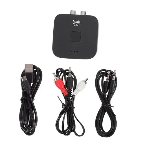 Produktbild: HOMSFOU 1Stk -Empfänger drahtloser Audioempfänger drahtloser Audioadapter für Autos Autoadapter WLAN Audio Adapter bluetoth Adapter Auto liefert Teile NFC-Audioempfänger Abs Black