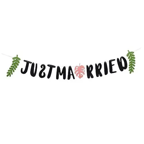 Produktbild: HOMSFOU 1Stk hochzeitsvorbereitung hochzeitsbanner hochzeitsdeco partydeko einschulung the wedding party Banner für die Hochzeit gerade verheiratetes Banner das Banner Reißverschluss Ammer