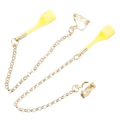 Produktbild: HOMSFOU 1 Paar Anti-Lost-Serie Pfirsichherz-kettenohrringe Magnet Band Ohrmanschette Quaste Baumeln Ohrring In Ear Aufsätze Ohrring Manschette Kette Straps Schmücken Eisen Metall