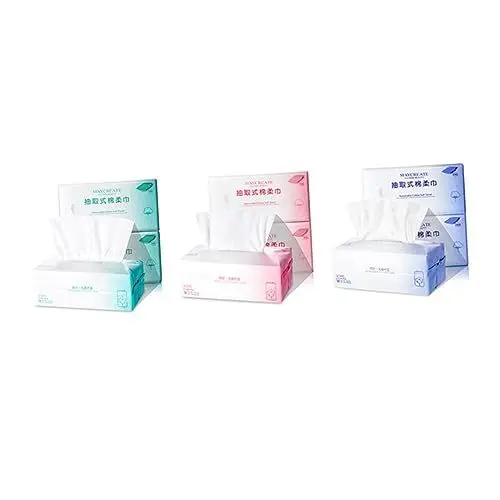 Produktbild: HOMSFOU 1 Packung 100 Blatt Einweg-Gesichtsschwämme Make-up-Entferner-Tuch handtücher Gesichtstücher aus Baumwolle Gesichtsreinigungstuch nass und trocken Makeup entferner Handtuch Weiß