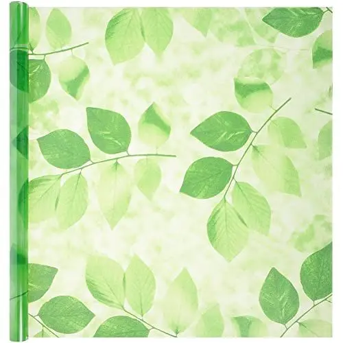 Produktbild: HOMSFOU 1 Rolle Fenster-Sichtschutzfolie Grüne Blätter Glasfolie Statische Fensterfolie Abnehmbarer Fensteraufkleber Grüne Fensterabdeckung für Home Office Badezimmer Toilette 45 X 200 cm