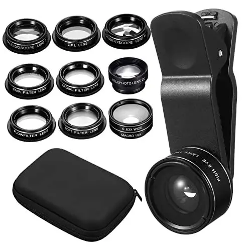 Produktbild: HOMSFOU Kamera-ersatzobjektiv-Set 11-teilig Weitwinkel-makro-fisheye-objektive Für Handys Tablets Kompakt Leicht Zu Tragen