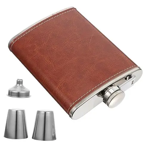 Produktbild: HOMSFOU 1 Satz Kleiner Krug Im Freien Männerflasche Camping Pocket Flask Outdoor Whisky Schnapsflasche Edelstahlkolben Herrenflasche Trinkflasche Spirituosen Rostfreier Stahl Mann Draussen