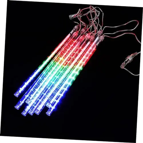 Produktbild: HOMSFOU 1 Satz Led-lichterkette Medaillon Weihnachtsdeko Hängendes Lichtdekor Meteorschauer Regenlichter Stadt Dekorative Lampe Meteorregenlichter Led-lampenanhänger Patch Hängelampe Pvc