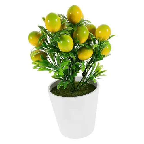 Produktbild: HOMSFOU 1 Satz Nachahmung Zitrone Künstlicher Obstbaum Mit Topf Künstliche Pflanzen Bonsai Simulation Gefälschter Zitronenbaum Bonsai-Baum Im Topf Büro Plastik Haushalt Gefälschte Bonsais