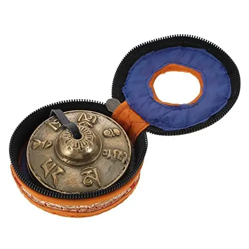Produktbild: HOMSFOU 1 Satz Tibetische Tingsha-Glocken Meditationsglocke Behälter Musikinstrument Kinderinstrumente Touch-The-Bell Nepal-Schlaginstrument Mini-Kupfer-Fingerbecken