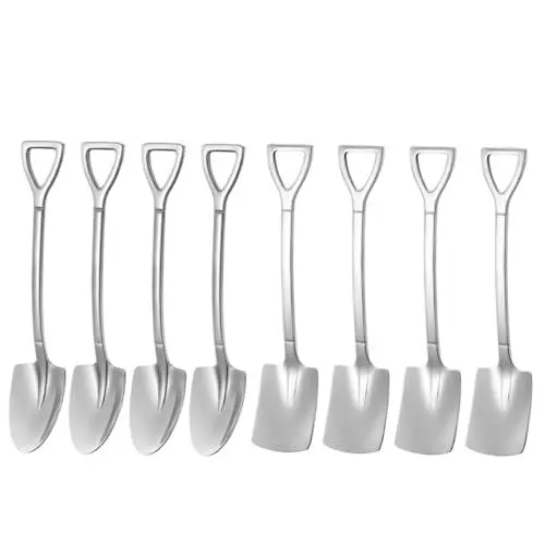 Produktbild: HOMSFOU 1 Set 8 Stück Eisen-Catalpa-Löffel Aus Metall Kotschaufel Seifen-Dessertlöffel Demitasse-Löffel Teelöffel Retro-Quadrat- -Hausgeschirr Rostfreier Löffel