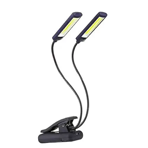 Produktbild: HOMSFOU Flexible -schreibtischlampe Zum Anklemmen Leselicht Doppelkopf Weiche Augenschonende Grilllampe 3 Aaa-batterien Usb-kabel Kompatibel