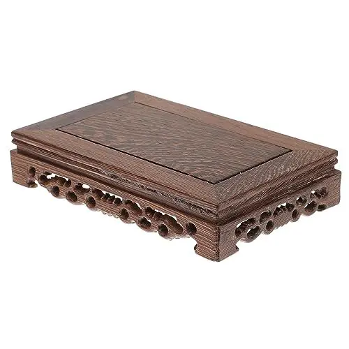 Produktbild: HOMSFOU 1 Stück Rechteckiger Holzsitz Ebenholz Präsentationsständer Holz Bonsai Sockel Holz Teekannen Sockel Holzvasen Präsentationsständer Holzständer Vasenständer