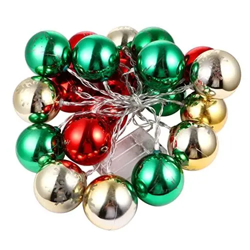 Produktbild: HOMSFOU 1 Stück Schnur Weihnachtslichterkette Beleuchten Weihnachtsdeko Rustikaler Baumschmuck Weihnachtskugel Kugel Feenlicht Weihnachtslicht Dekor Baumschmuck Im Freien Led Lichter