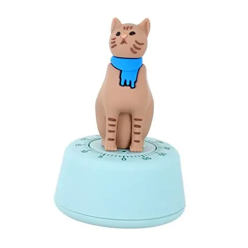 Produktbild: HOMSFOU 1stk Fauler Katzentimer Mechanischer Küchentimer Neuheit Küchentimer Tischschmuck Für Katzen Mechanische Zeitschaltuhr Küchenuhr Cupcake-Timer Wecker Rotieren Abs Kosmetik Skulptur