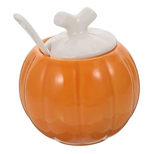 Produktbild: HOMSFOU 1stk Gewürzdose Aus Keramik Salztopf Mit Deckel Gewürz T? Keramik Suppe Schalen Keramik Tee Kanister Französische Zwiebelsuppenschalen Behälter Aus Keramik Gewürze Weißer