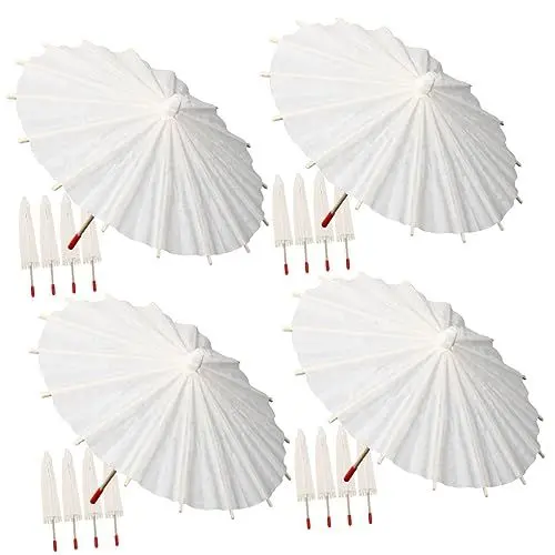 Produktbild: HOMSFOU 20 Stk Leerer Ölgemälde-regenschirm Hochzeitsprogramm Papier Aus Papier Japanischer Regenschirm Schmuckhandwerk Für Kinder Chinesischer Stil Braut Foto Weiß