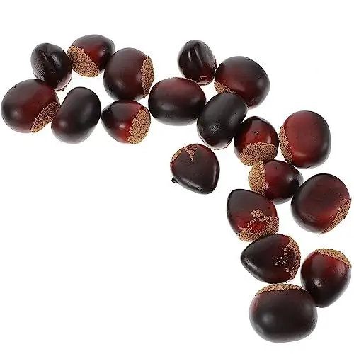 Produktbild: HOMSFOU 20 Stück Künstliche Kastanien Gefälschte Kastanien Modell Lebensmittel Nüsse Display-Requisiten Künstliche Nüsse Ornamente Für Weihnachten Herbst Ernte Festival Vasenfüller